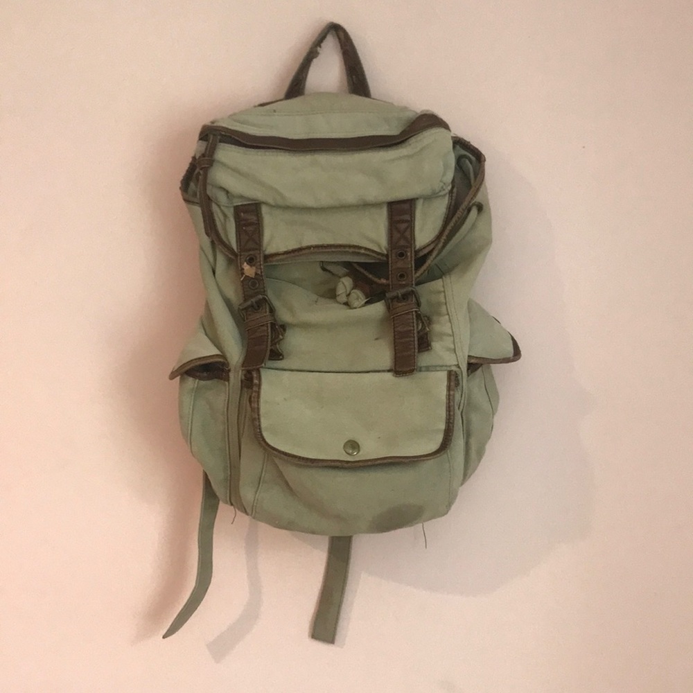 Canvas Pleather Backpack